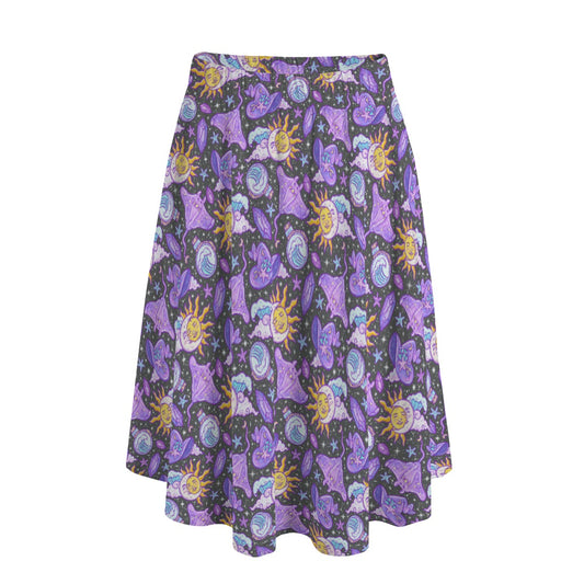 Mystical Manta Rays - Women's Pocket Midi Skirt