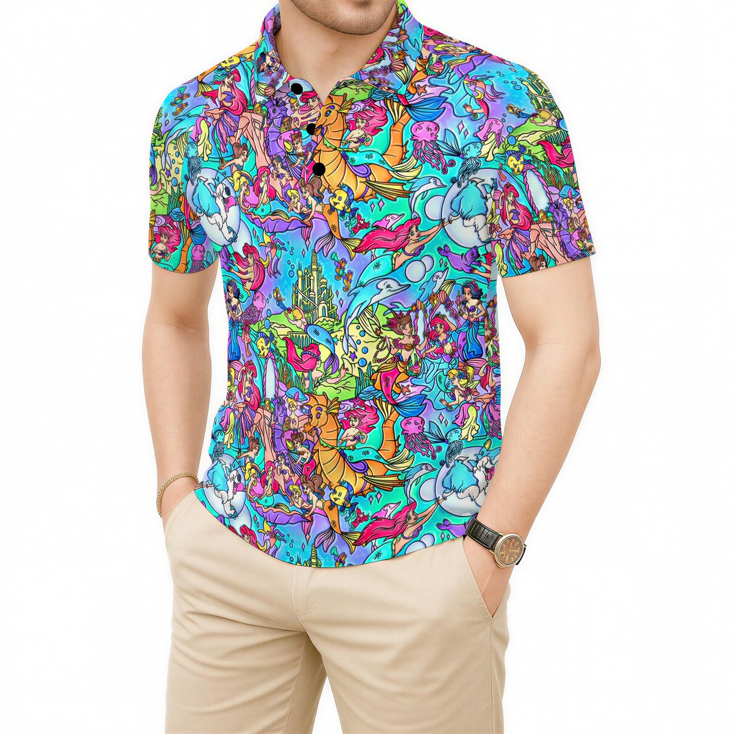 Under the Sea Storybook Scenes - Men's Polo Shirt
