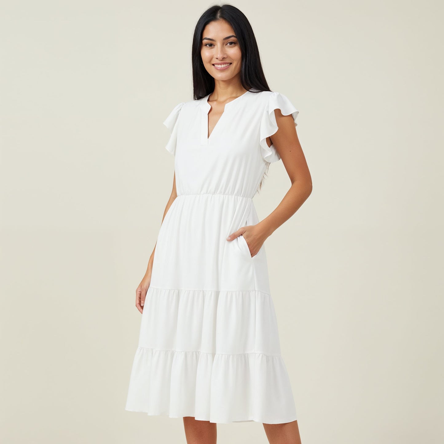 Pick Any Print from our Shop - Women's Tiered Pocket Midi Dress