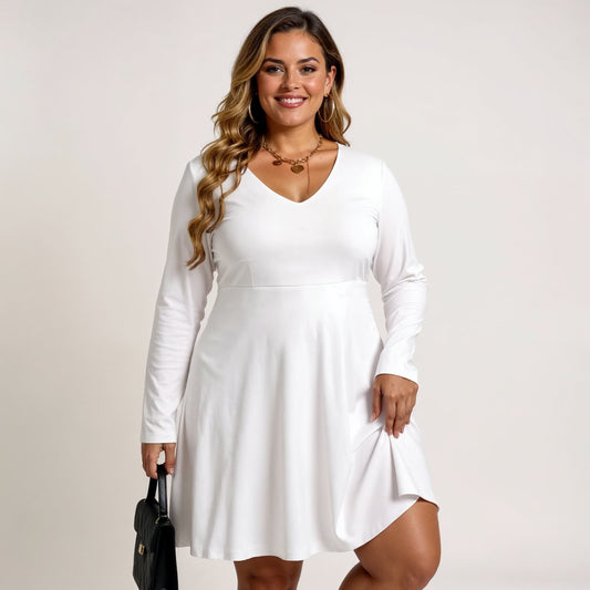 Pick Any Print from our Shop - Women’s Long Sleeve High-Waist A-Line Dress