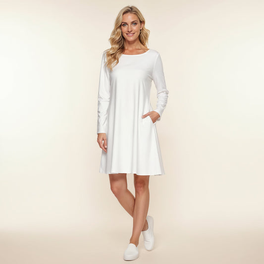 Pick Any Print from our Shop - Women's Long Sleeve A-Line Pocket Dress