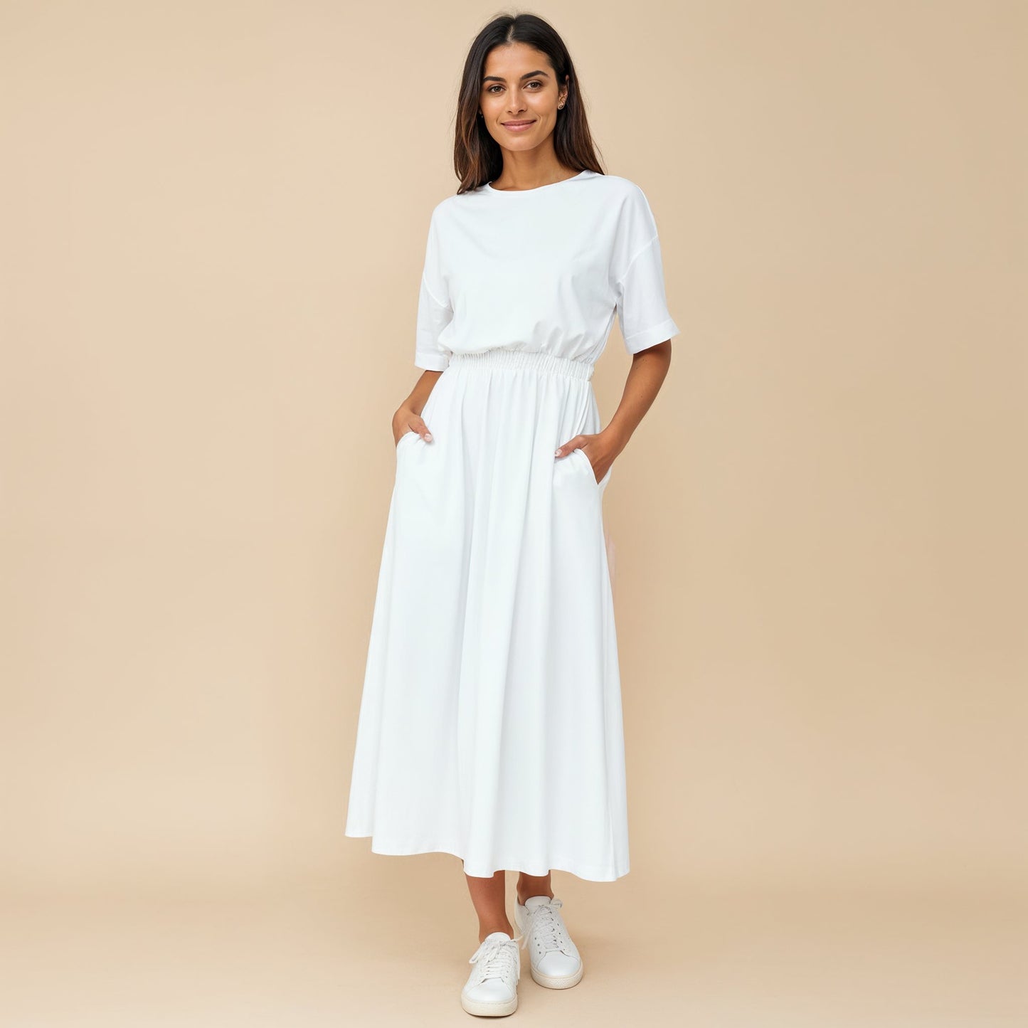 Pick Any Print from our Shop - Women’s Elastic Waist Pocket Midi Dress