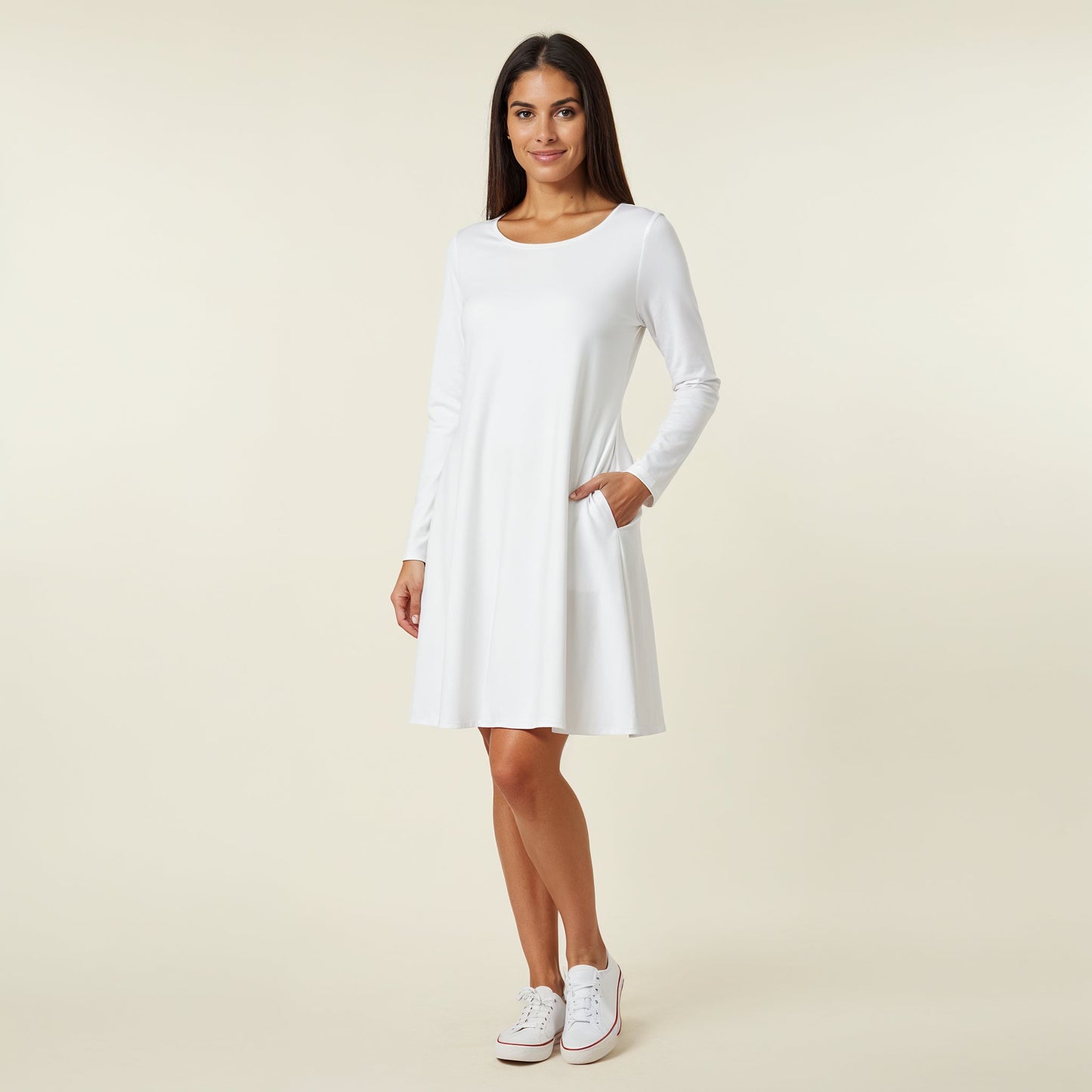 Pick Any Print from our Shop - Women's Long Sleeve A-Line Pocket Dress