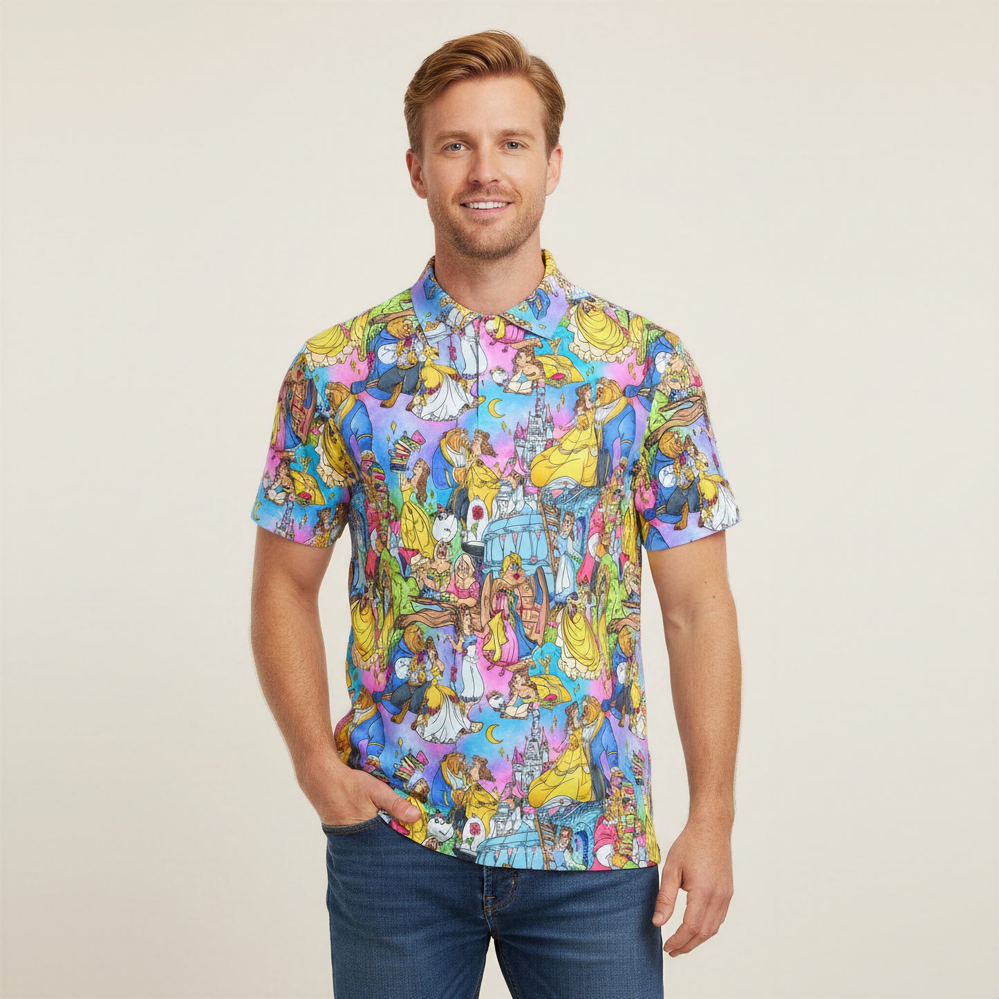 Enchanted Tale Storybook Scenes - Men's Polo Shirt