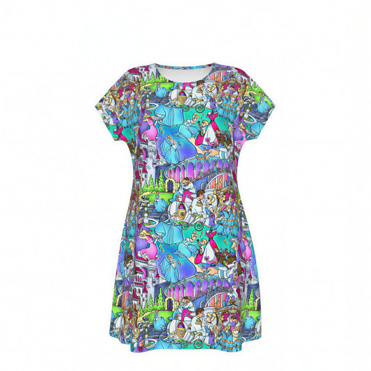 Glass Slipper Storybook Scenes - Women's T-Shirt Dress