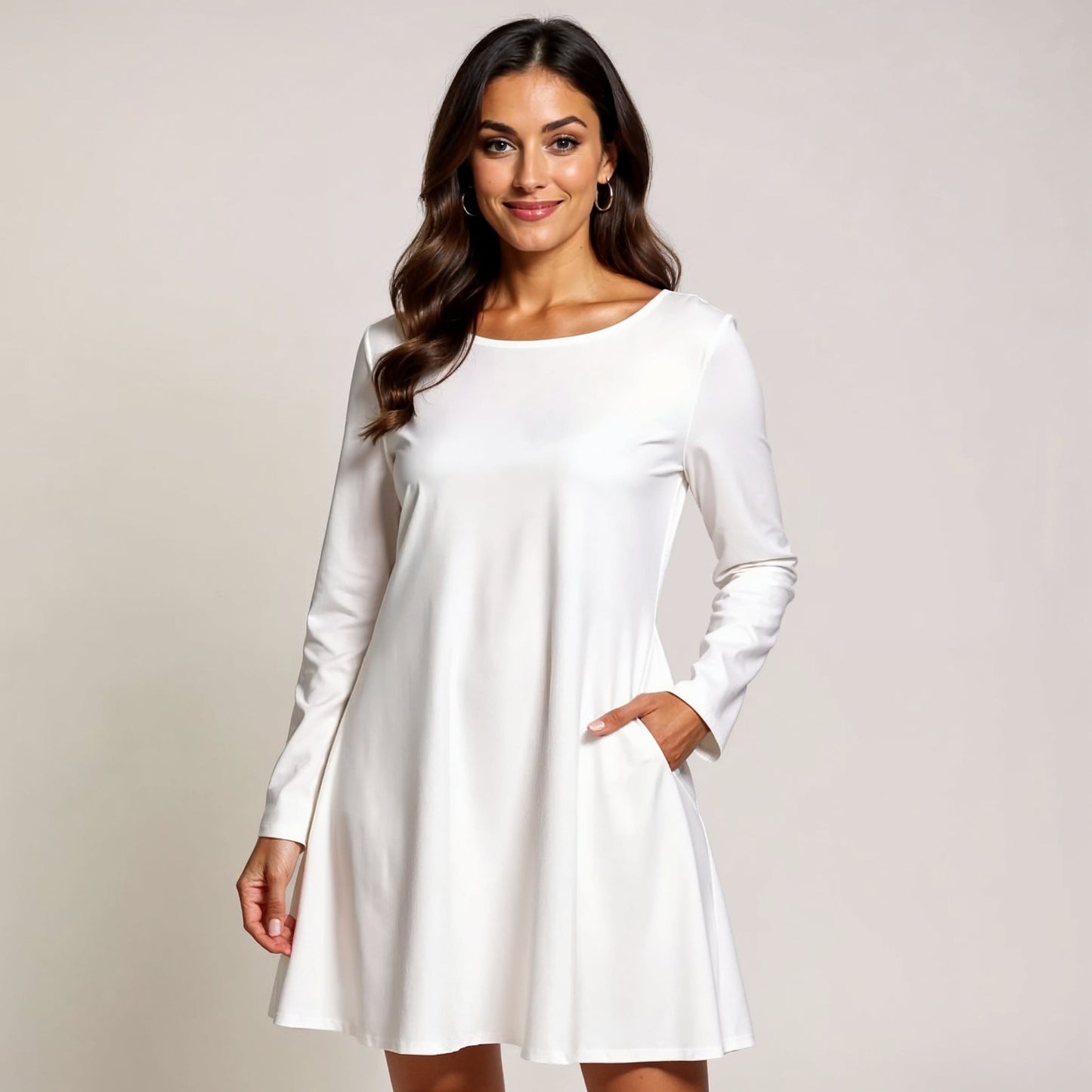 Pick Any Print from our Shop - Women's Long Sleeve A-Line Pocket Dress