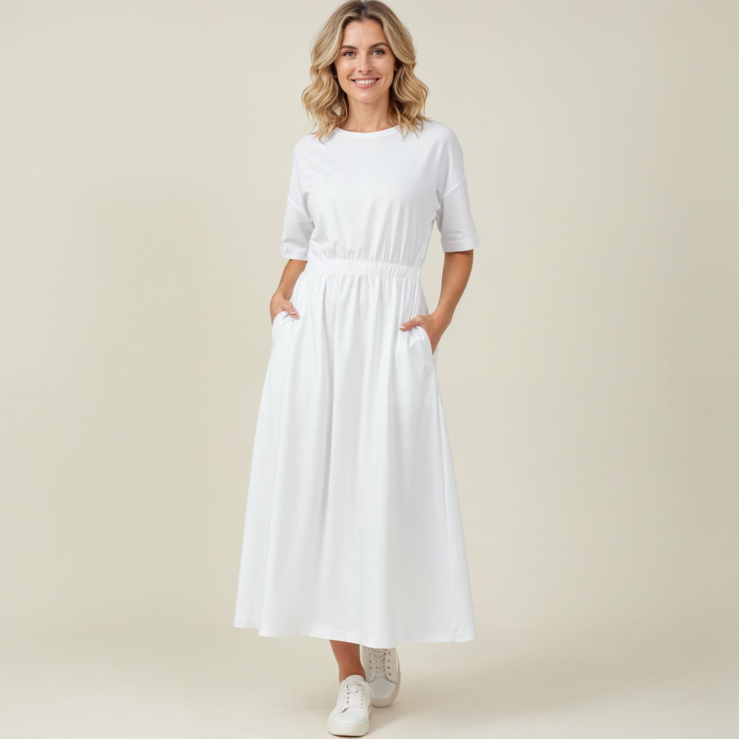 Pick Any Print from our Shop - Women’s Elastic Waist Pocket Midi Dress