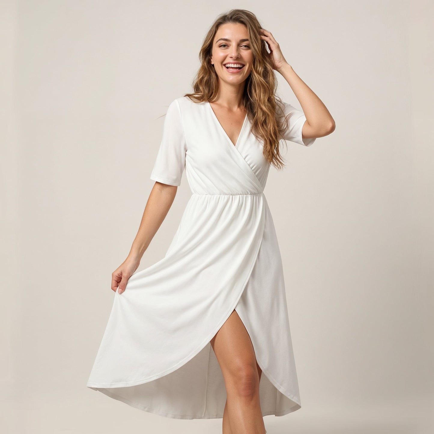 Pick Any Print from our Shop - Women’s V-Neck Wrap Midi Dress