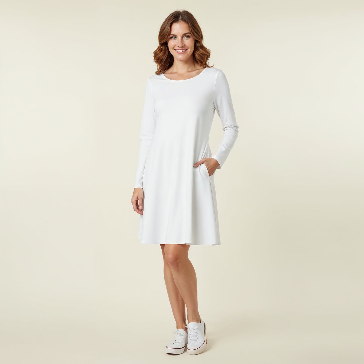 Pick Any Print from our Shop - Women's Long Sleeve A-Line Pocket Dress