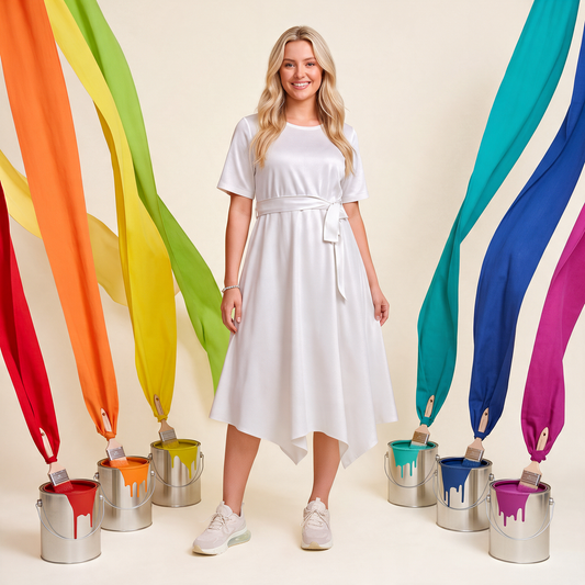 Pick Any Print from our Shop - Women's Short Sleeve Belted Midi Dress