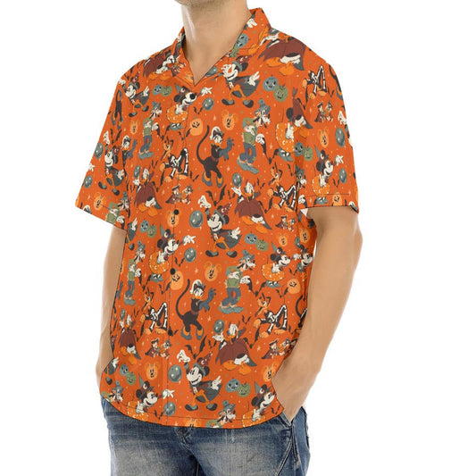 Vintage Halloween Parade - Men's Hawaiian Button Up Shirt