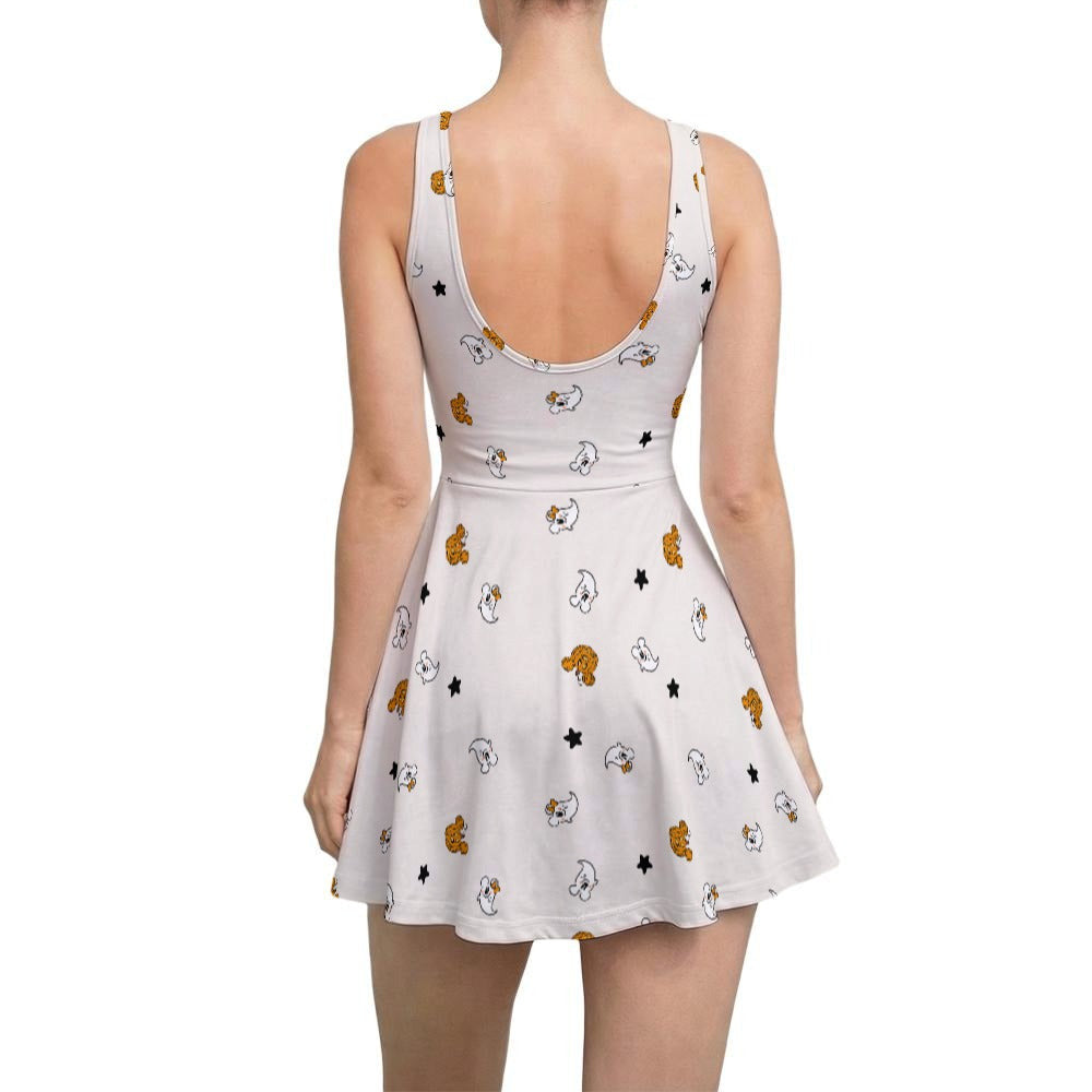 Tiny Boo Crew - Women’s Sleeveless Athletic Skater Dress with Built-In Shorts