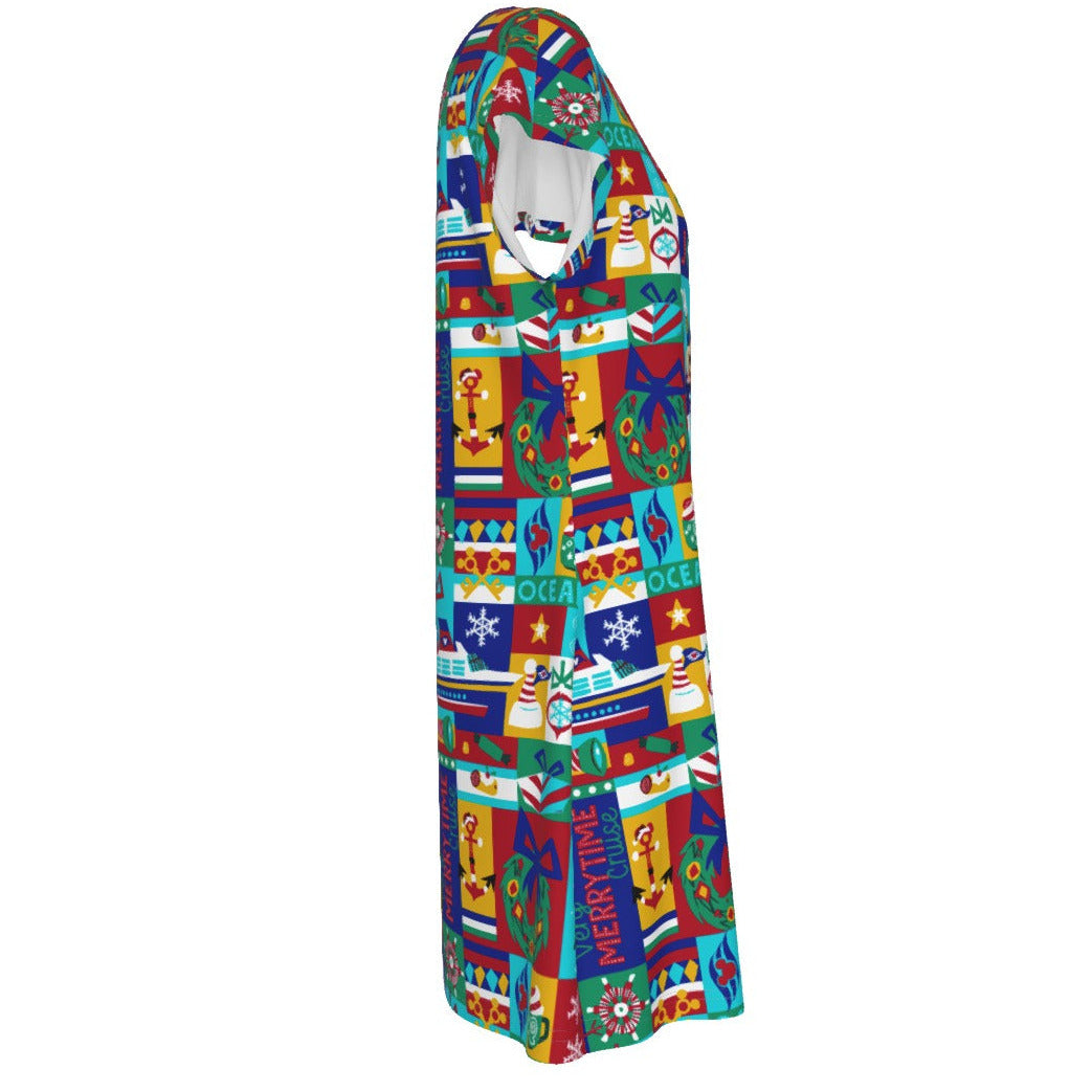 Sailor's Merry-at-Sea Patchwork - Women's T-Shirt Dress