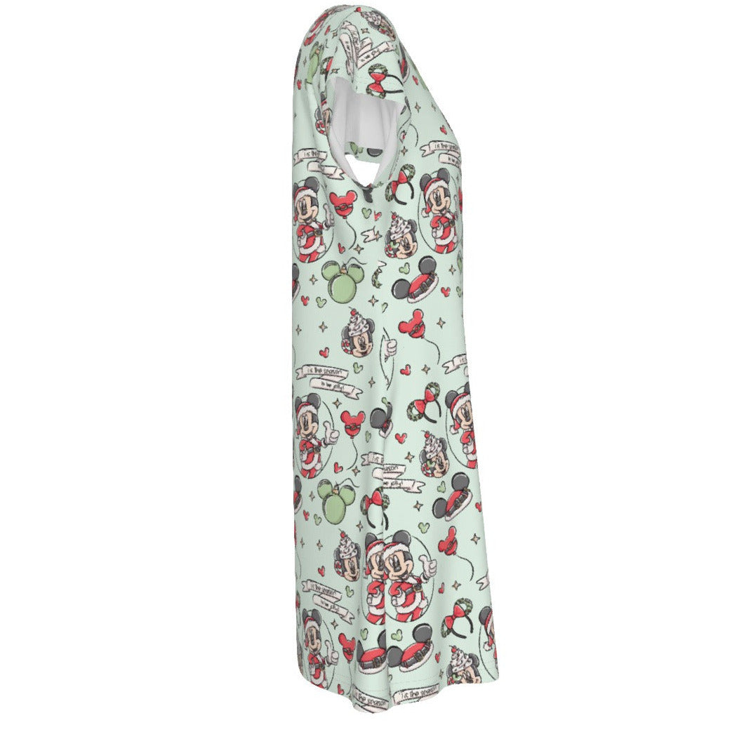Mouse Pair Jolly Holiday - Women's T-Shirt Dress