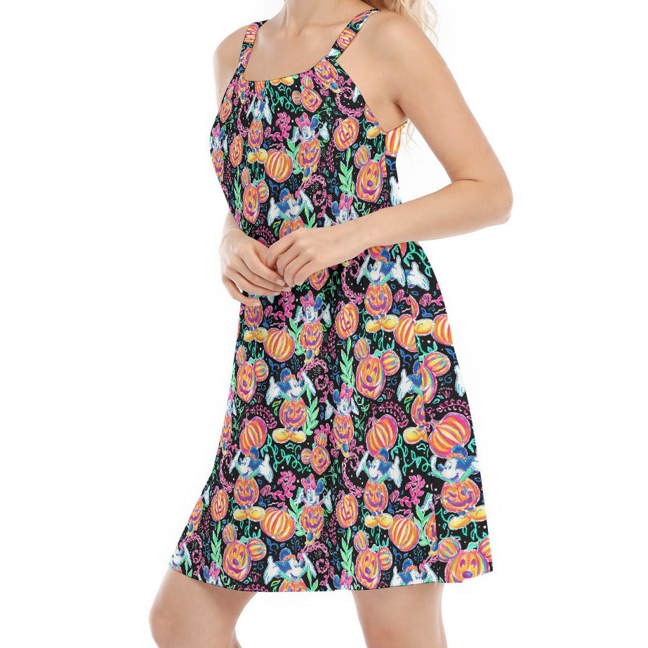 Mouse and Friends Pumpkin Parade - Women’s Adjustable Sundress
