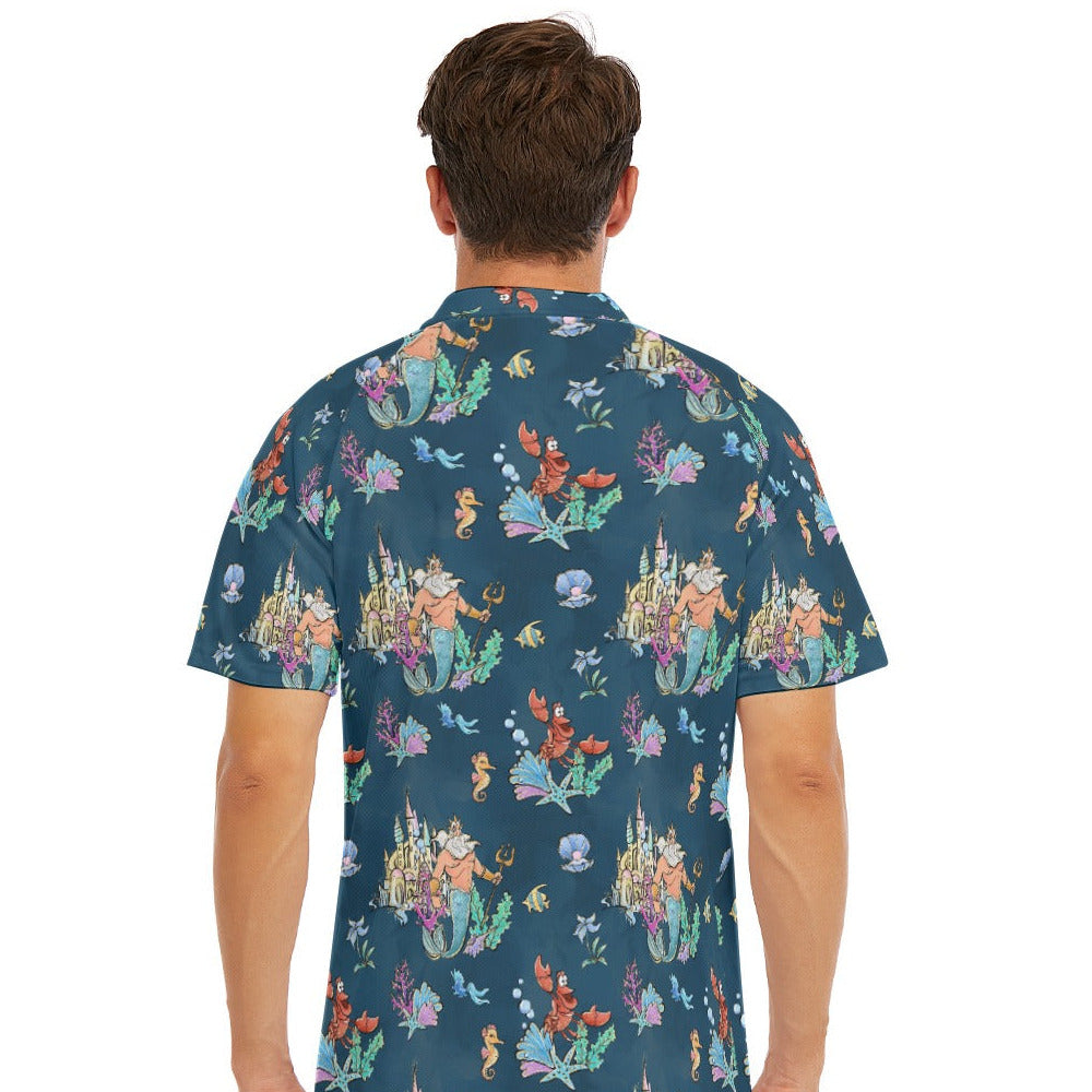 Whimsical Sea King and Crab - Men's Polo Shirt