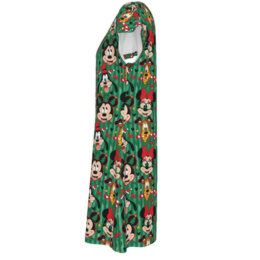 Mouse's Holly Jolly Parade - Women's T-Shirt Dress