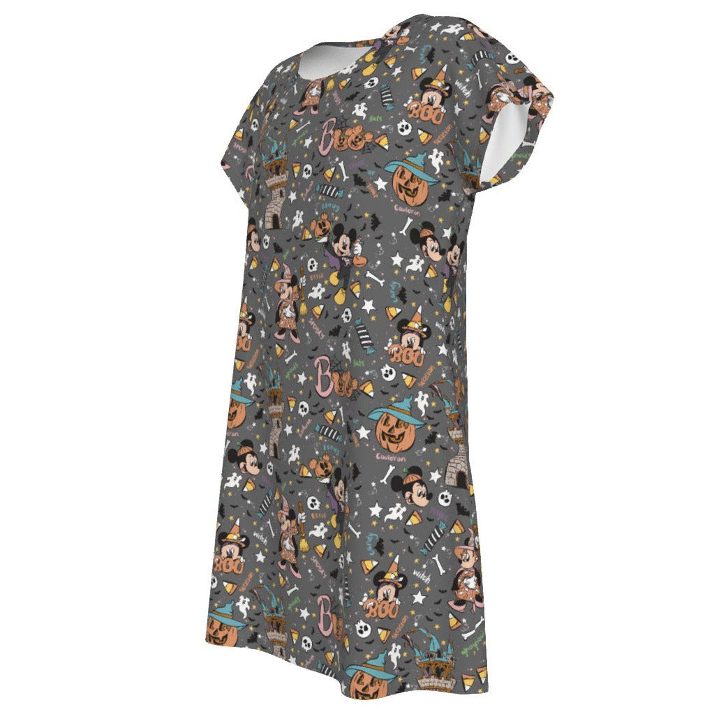Spooky Spellbook Doodles - Women's T-Shirt Dress