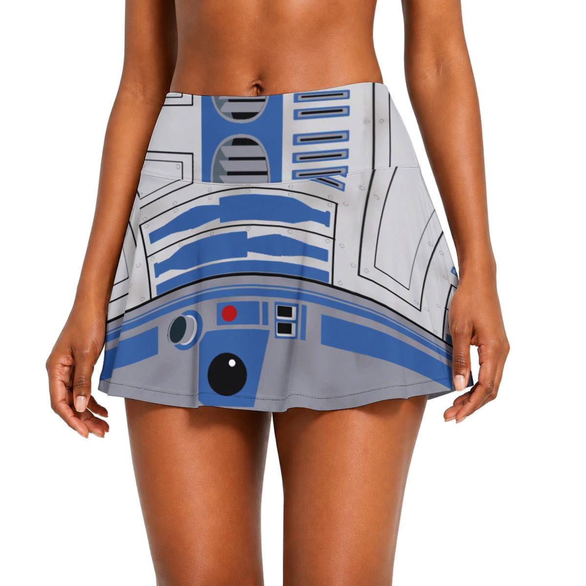 Little Blue Droid - Women’s Athletic Skater Skort with Pockets