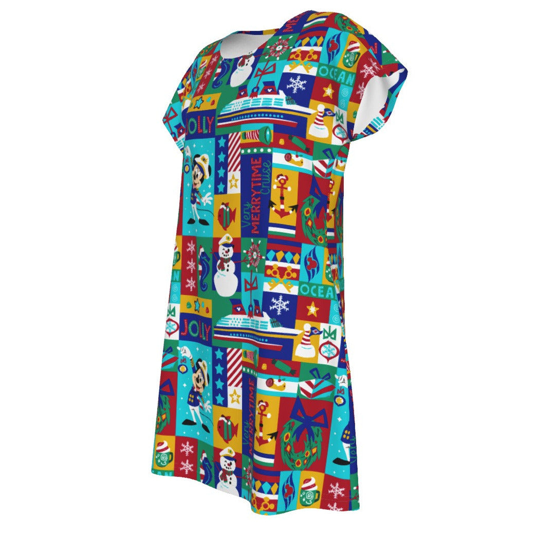 Sailor's Merry-at-Sea Patchwork - Women's T-Shirt Dress