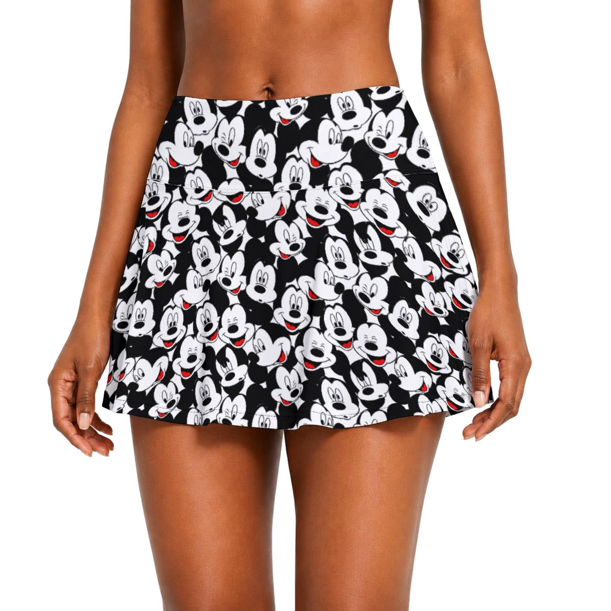 Many Faces of Classic Mouse - Women’s Athletic Skater Skort with Pockets