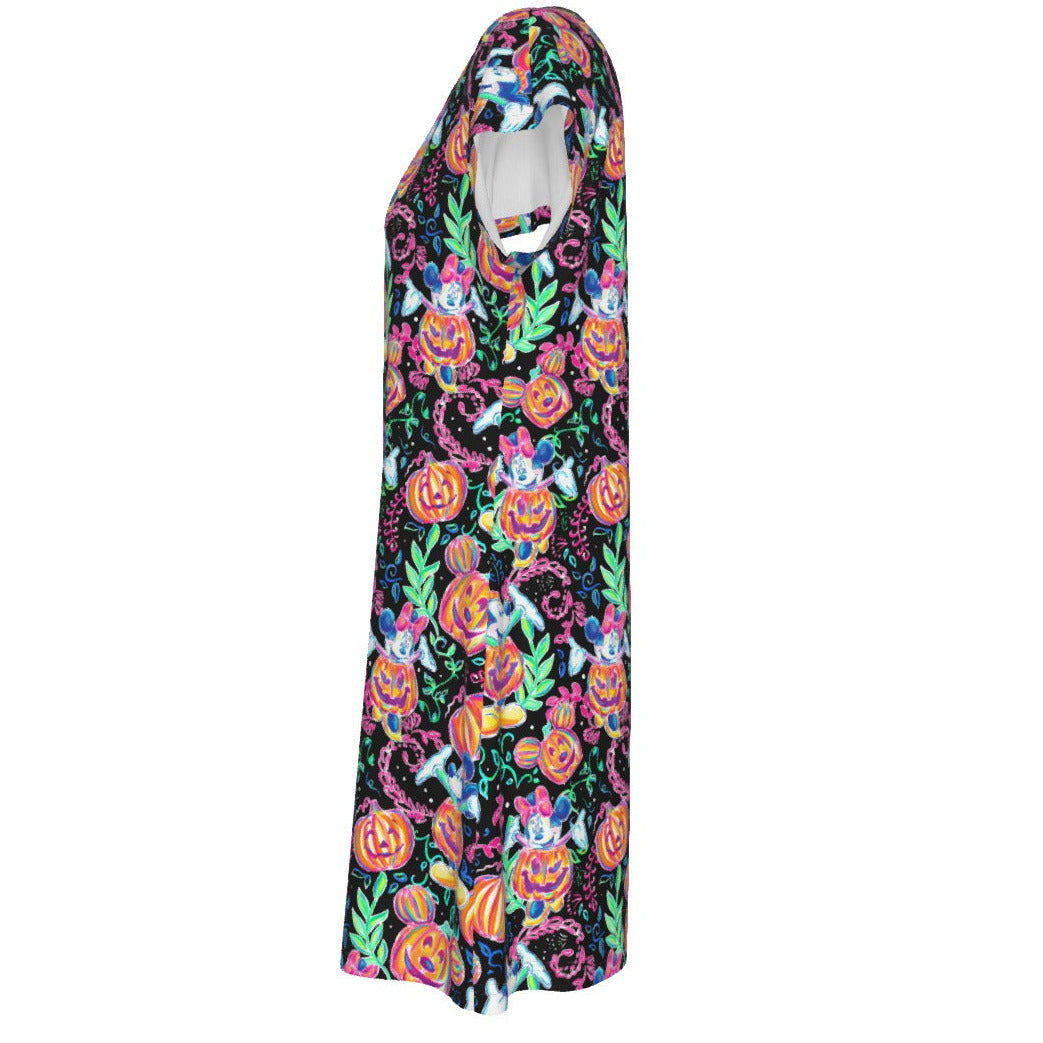 Mouse and Friends Pumpkin Parade - Women's T-Shirt Dress