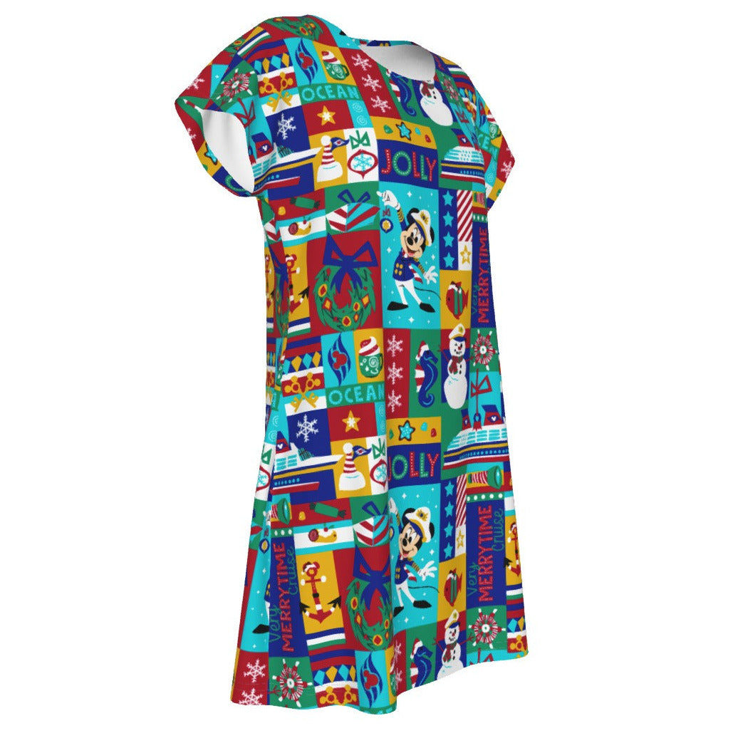 Sailor's Merry-at-Sea Patchwork - Women's T-Shirt Dress