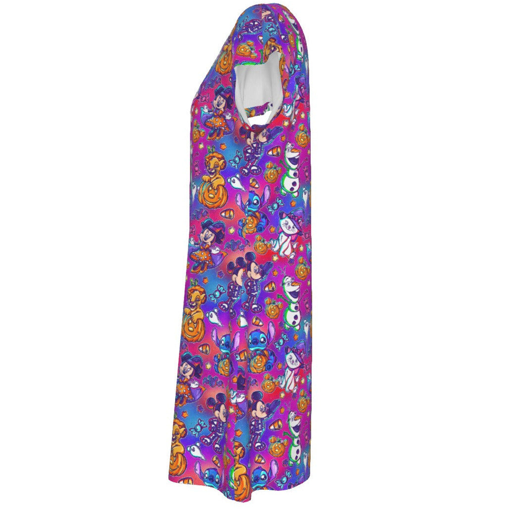Classic Character Halloween Mashup - Women's T-Shirt Dress