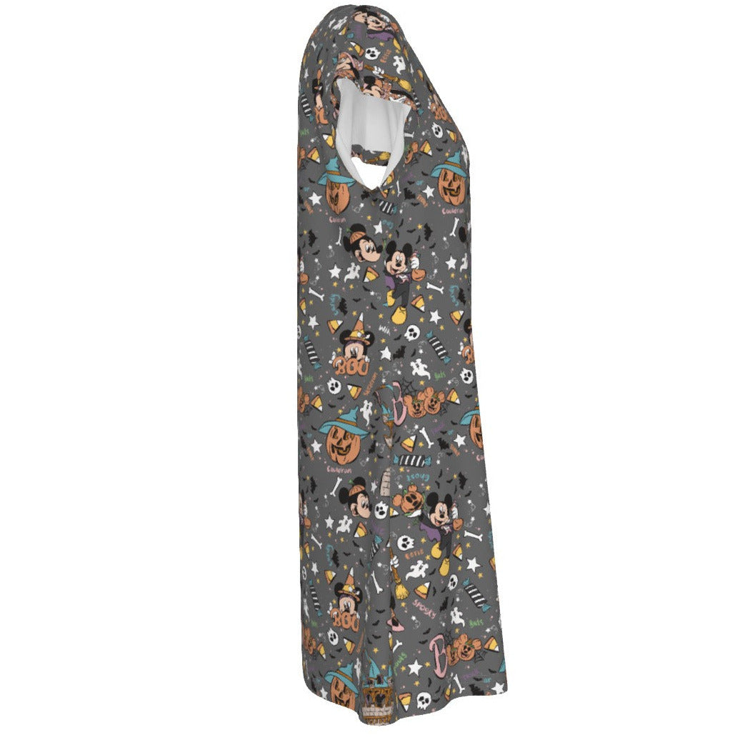 Spooky Spellbook Doodles - Women's T-Shirt Dress