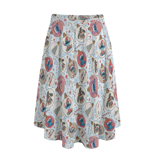 Festive Elf and Ornament Fun - Women's Pocket Midi Skirt