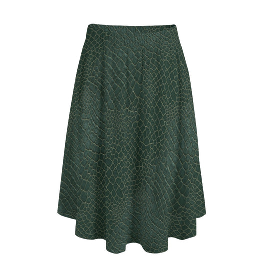 Animal Print - Alligator - Women's Pocket Midi Skirt
