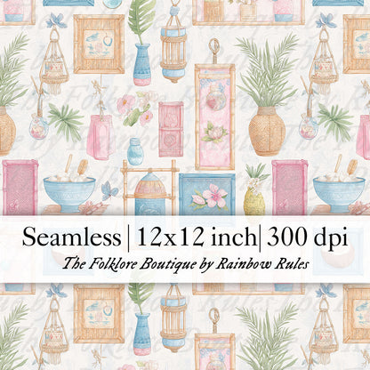 Tropical Trinkets & Treasures - Digital Seamless Pattern