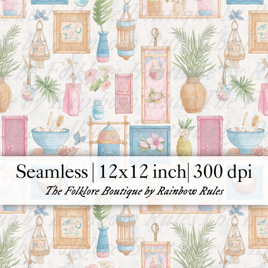 Tropical Trinkets & Treasures - Digital Seamless Pattern
