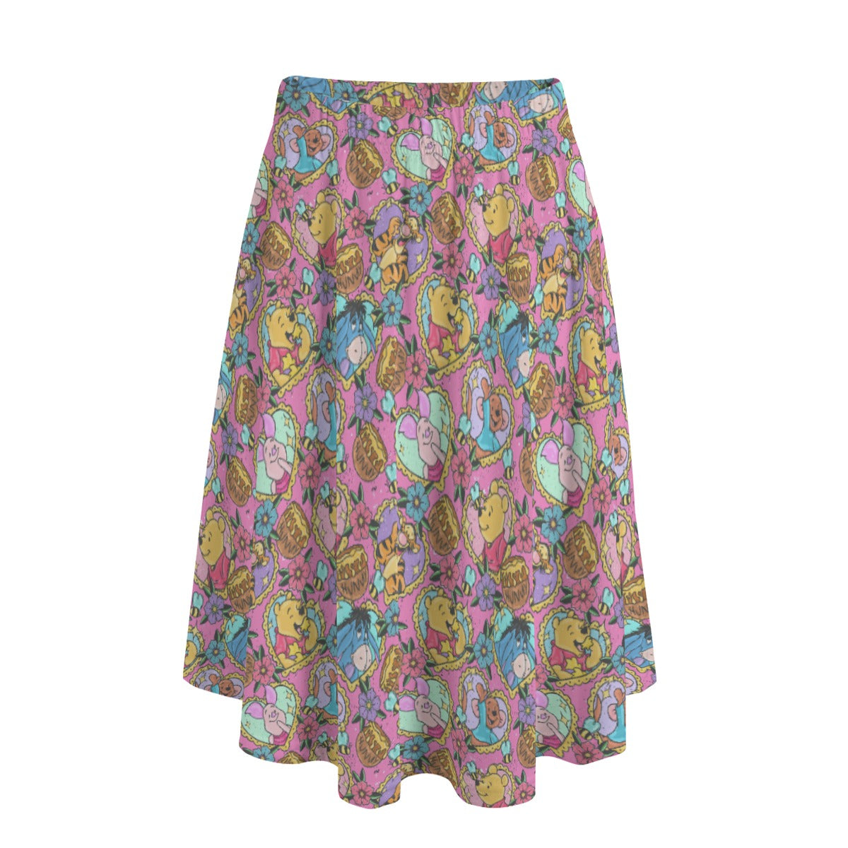 Tattoo Hearts Woodland Friends - Women's Pocket Midi Skirt