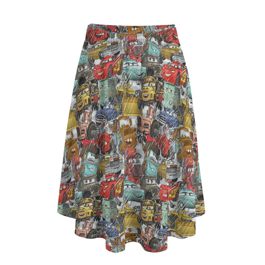 Racing Legends Sketch - Women's Pocket Midi Skirt