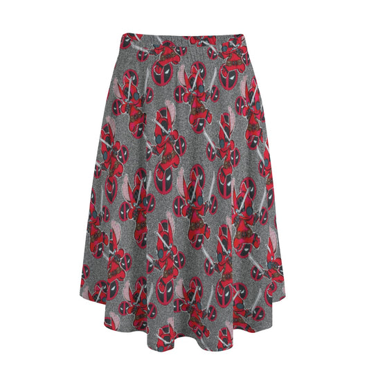 Superhero Stitch - Red Masked Hero - Women's Pocket Midi Skirt