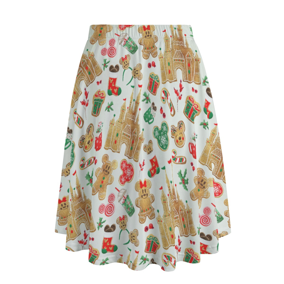 Gingerbread Castle Holiday Treats - Women's Pocket Midi Skirt