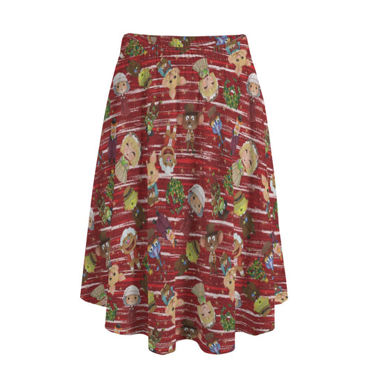 A Very Festive Puppet Christmas - Women's Pocket Midi Skirt