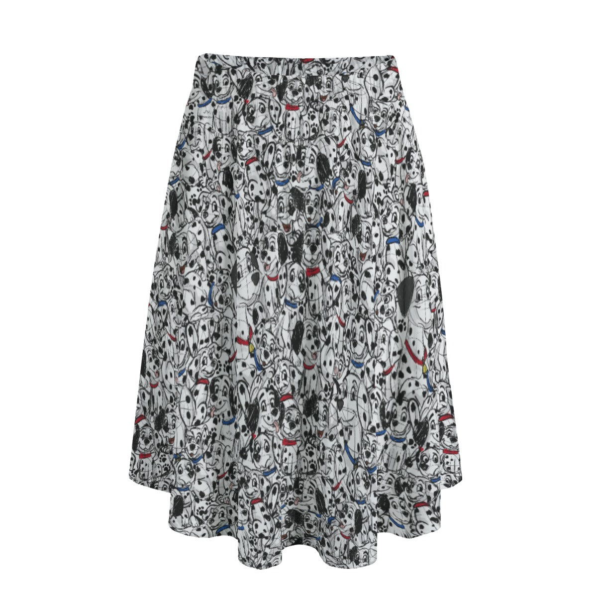 Sketchy Spotted Puppies - Women's Pocket Midi Skirt