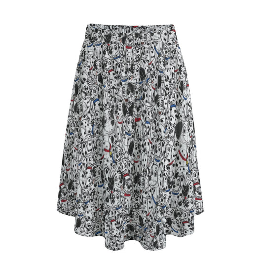 Sketchy Spotted Puppies - Women's Pocket Midi Skirt