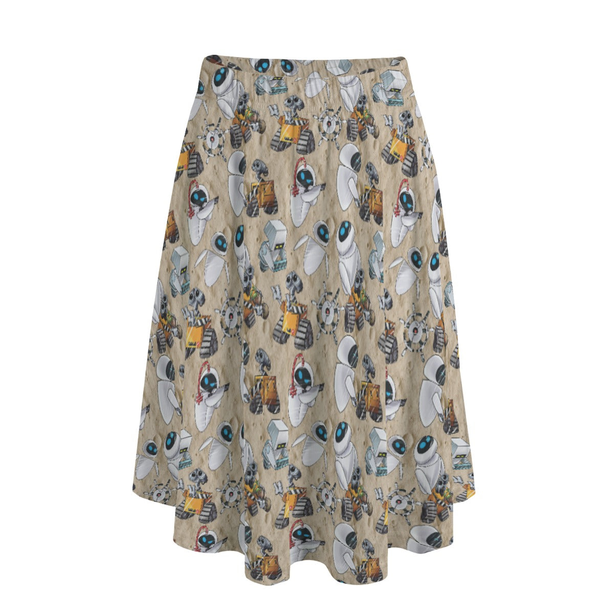 Robot Romance Sketched - Women's Pocket Midi Skirt