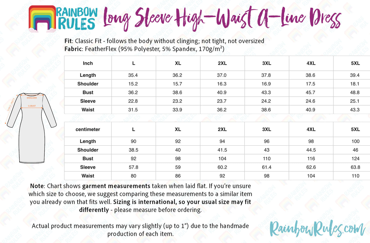 Pick Any Print from our Shop - Women’s Long Sleeve High-Waist A-Line Dress