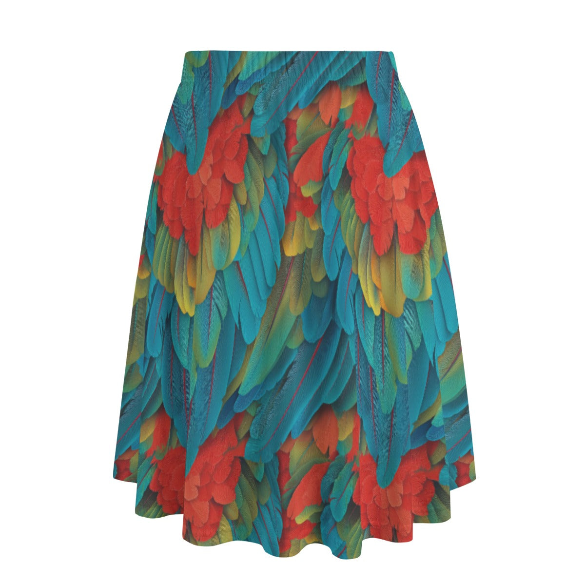 Animal Print - Macaw Parrot - Women's Pocket Midi Skirt