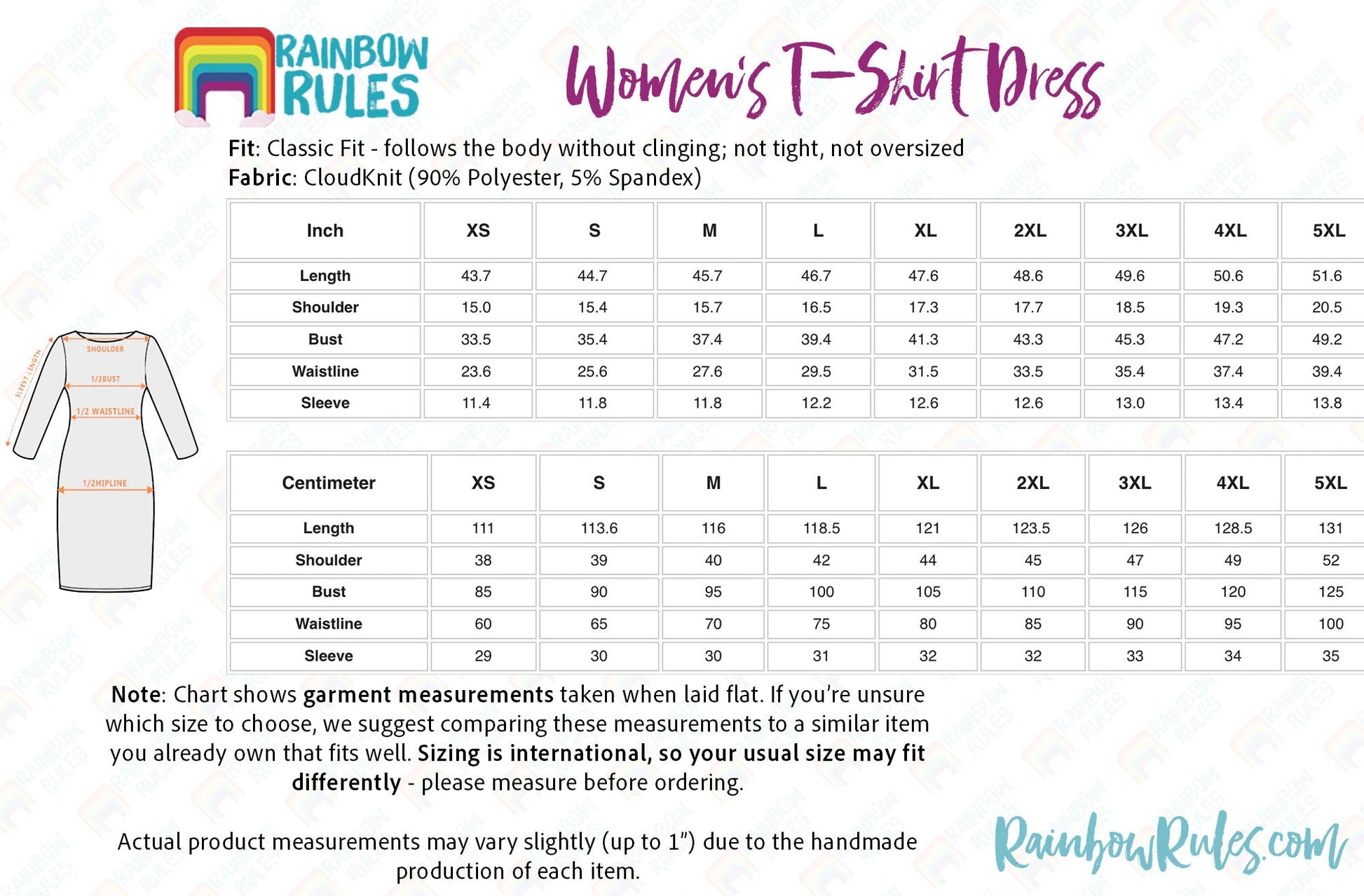 Women’s V-Neck Wrap Midi Dress Size Chart