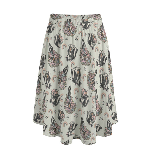 Bashful Blooming Skunk - Women's Pocket Midi Skirt